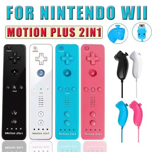 For Nintendo Wii Joystick 2 in 1 Wireless Remote Gamepad Con