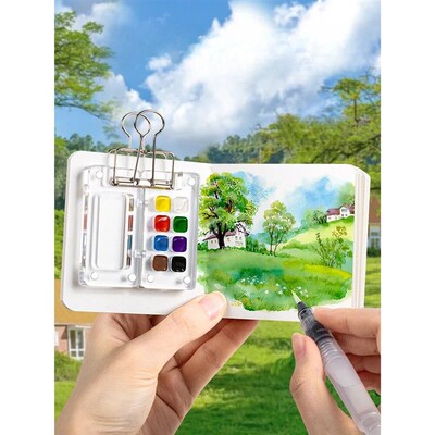 Acrylic Mini Watercolor Palette Empty 8/15 Grid Portable Pai