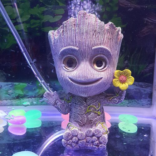 PVC Cute Baby Aquarium Decoration Fish Tank e Shape Decor Ox
