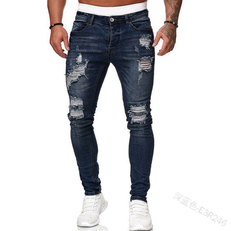 men jeans jogger pants trousers for men ripped jeans 牛仔裤图片