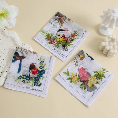6 Pack of Womens Handkerchiefs, Classic Animal Handkerchief