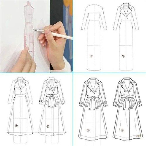 41XB 4 Pcs Mannequin Sewing Template Ruler Fashion