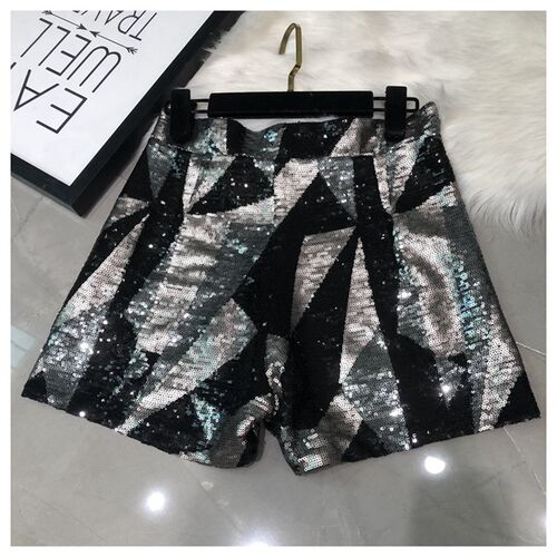 Han Edition Personality Splicing Fashion Ladies Shorts Short