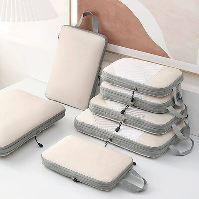 2024 3pcs/set Travel Bag Compressible Packing Cubes Waterpro