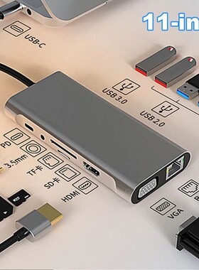 4K 30Hz USB C Docking Station Type C to HDMI-compatible VGA