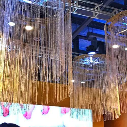 Glitter Door String Curtain Room Divider Blind Silver Ribbon