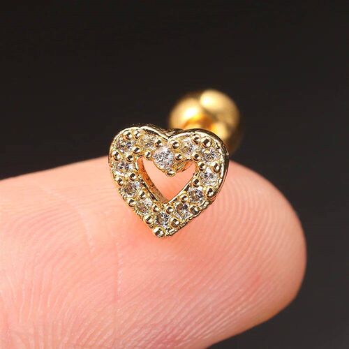 1PC Tragus Helix Rook Piercing Earring Women Zircon Moon Sta