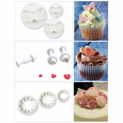 15/33pcs Plunger Fondant Cutter Cake Tools Cookie Mold Biscu