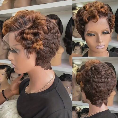 European Fashion Front Lace Small Kinky Afro Wig African Kin