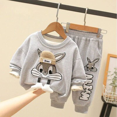 Autumn Kid Boy Clothes Set Cartoon Printed Sweatshirts Pullo