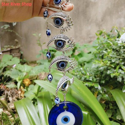 Turkish Blue Evil Eye Amulets Wall Hanging Pendant Home Deco