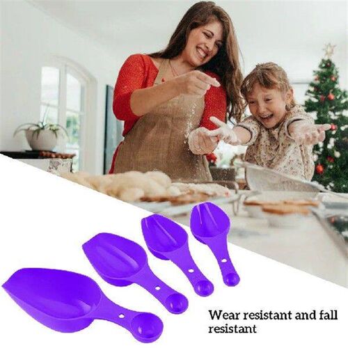 4Pcs Measuring Spoons Cups Set Plastic 2 Heads Flour Milk