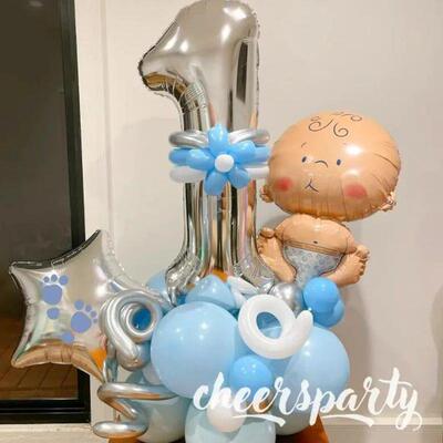 Kids Birthday Party Balloons Baby Boy Girl Foil Balloon 4D B