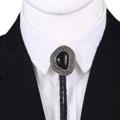Bolo Tie for Male Western Cowboy Necktie with Gemstones