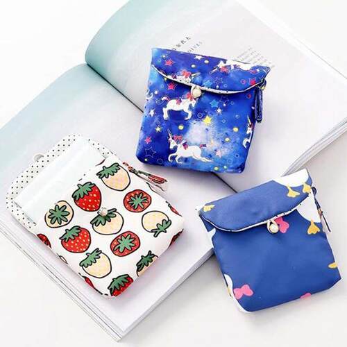 New fresh style sanitary napkin bag cute portable coin stora
