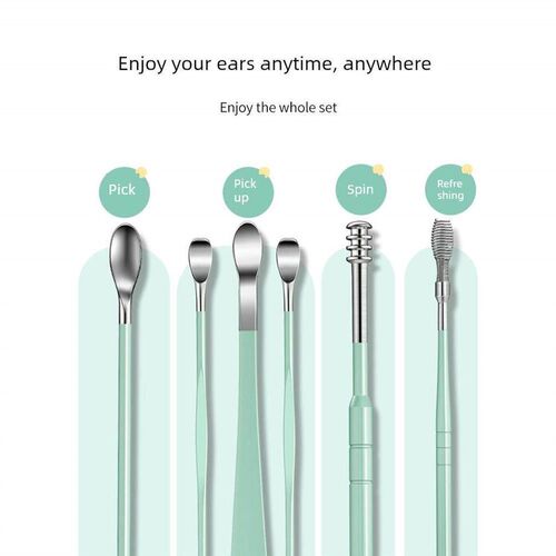 6PCS Ear Cleaner Wax Removal Tool Earpick Sticks Earwax Remo