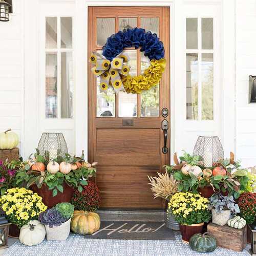 Shuangfu Ukrainian linen wreath Ukrainian flag wreath front