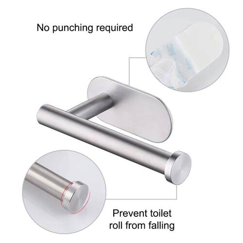 Self Adhesive Toilet Paper Towel Holder Stainless Steel Wall