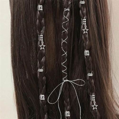36pcs Star Decor Hair Ring Accessories ,Beads Hair Braid