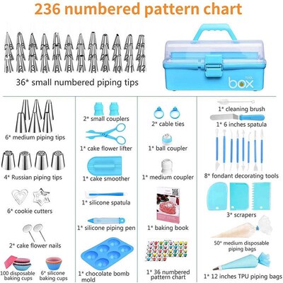 236 piece cake decoration tool storage box DIY baking set