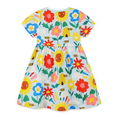 Lattice Childrens Dress Summer Girl Dress Knitted Cotton Ca