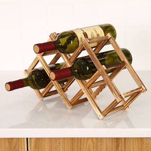 Collapsible Wooden Wine Bottle Rack Cabinet Decorative红酒架