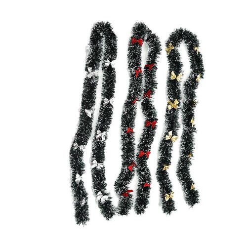 Forest Green Garland - 2 Meter Flocked Trim with White Edge
