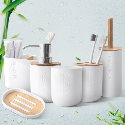 Bathroom Accessories Set Soap Dispenser Bottle Dish Washroom