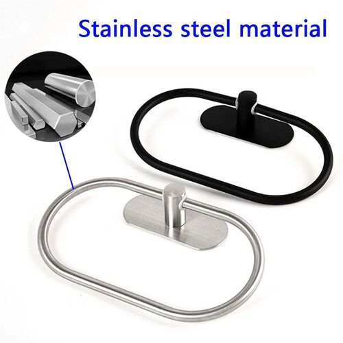 Stainless Steel Towel Holder Self-adhesive Bathroom Towels R