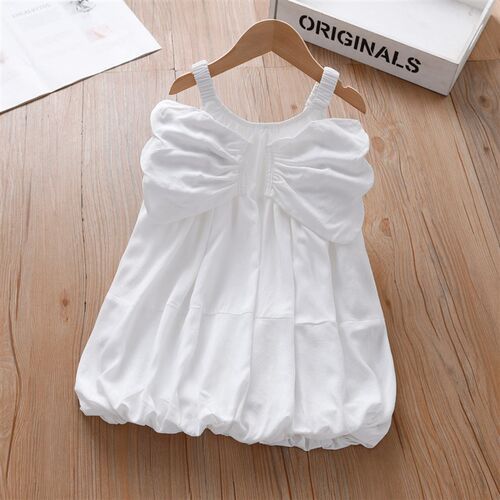 Pure Strappy Dress for Girls 2025 Fashionable White Back Win
