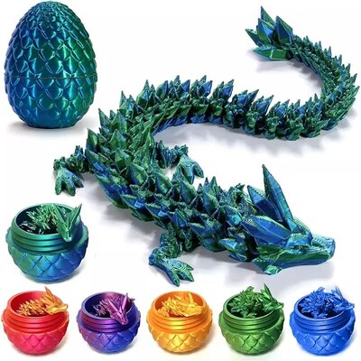 3D Printed Dragon Rotatable Articulated Dragon Crafts Statue