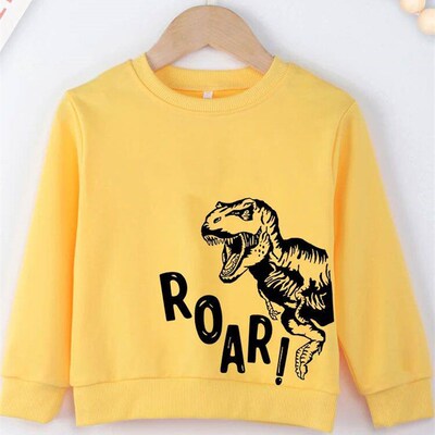 Dropship Red Baby Unisex Sweatshirts Dinosaur Print Outdoor