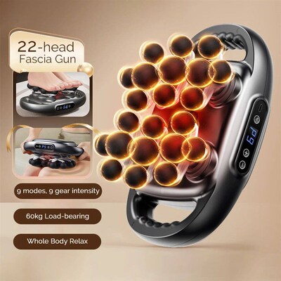 22-Head Fascia Gun High-Frequency Vibration Body Massage Gun