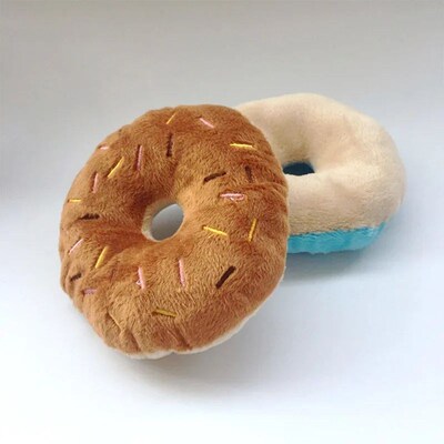 Soft Dog Donuts Plush Pet Dog Toys For Dogs Chew Toy Cute Pu
