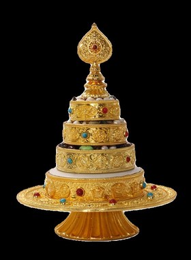 八吉祥曼扎盘修盘仿尼泊尔佛堂摆件供修托盘曼茶罗曼达盘大小号