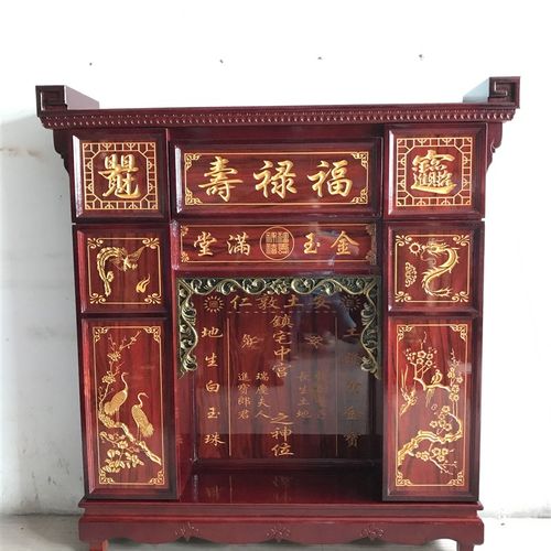 木雕浮雕佛龛佛柜神台神位家用供桌祖先牌位手工有实木厂家神龛