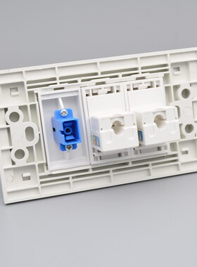 0型三位六类网络带光纤面板2位千兆电脑网线加SC光钎宽带插座