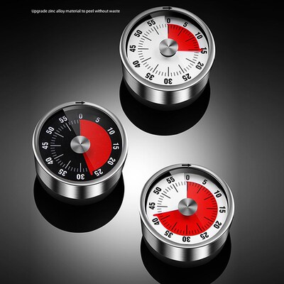 Stainless Steel Visual Timer Mechanical Kitchen Timer 60-Min
