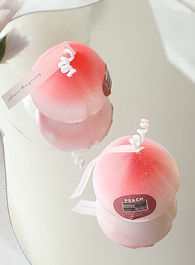 1pc Cute Peach Aromatic Candle Fruit Soy Wax Aromatherapy