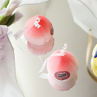 1pc Cute Peach Aromatic Candle Fruit Soy Wax Aromatherapy
