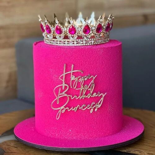 Cake Topper Acrylic Happy Birthday Queen Princess Suitable f