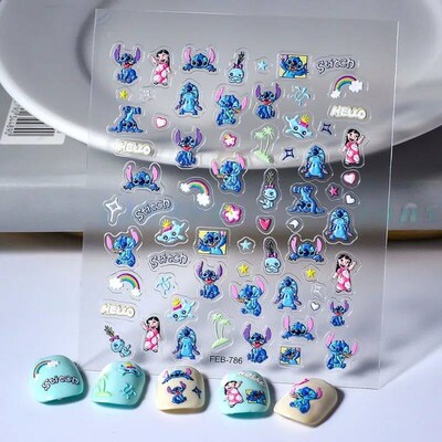 Cute  Lilo & Stith Nail Art ers, Beautiful Kids Embossing er