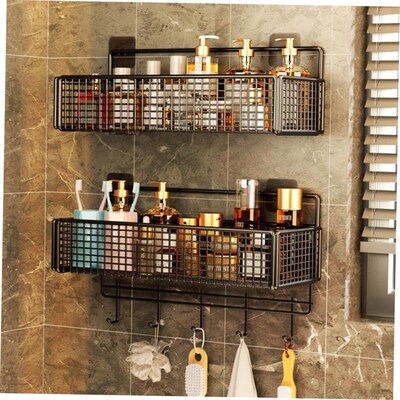 shelf bathroom wall toiletries finishing storage rack