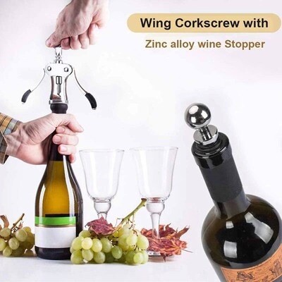 Wine Bottle Opener with Bottle Stopper Zinc Alloy Wine Opene