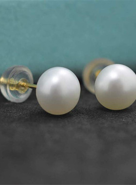 Natural Freshwater Pearl Stud Earrings Real 925 Sterling Sli