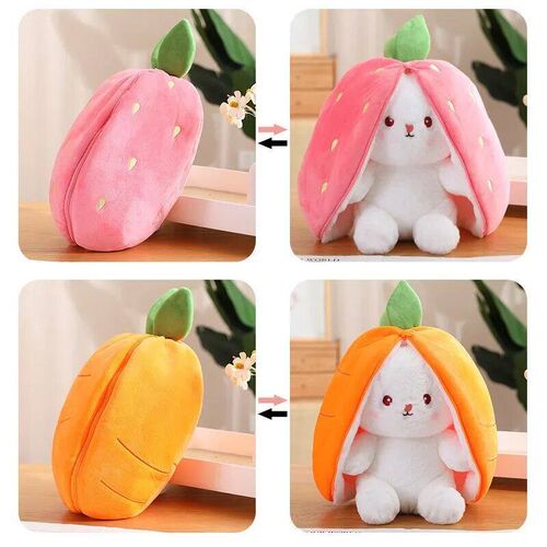 Random 1 Pcs 18cm Cute Stuffed Toys Strawberry Rabbit Radish