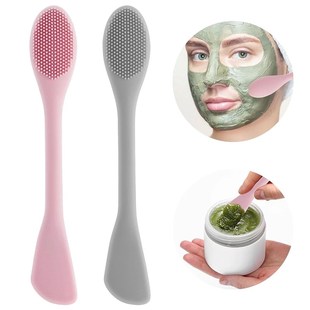 1PC Double Headed Silicone Face Cleansing Scrubber Brush Fac