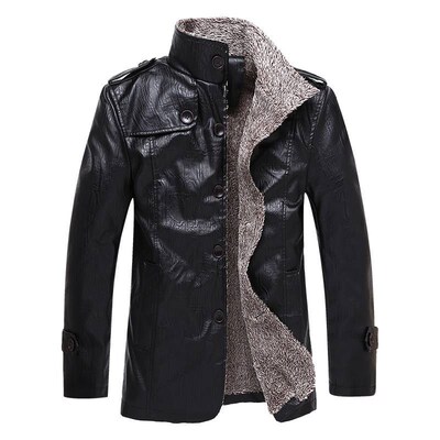Men's leather jacket men winter warm jackets coats 男皮衣