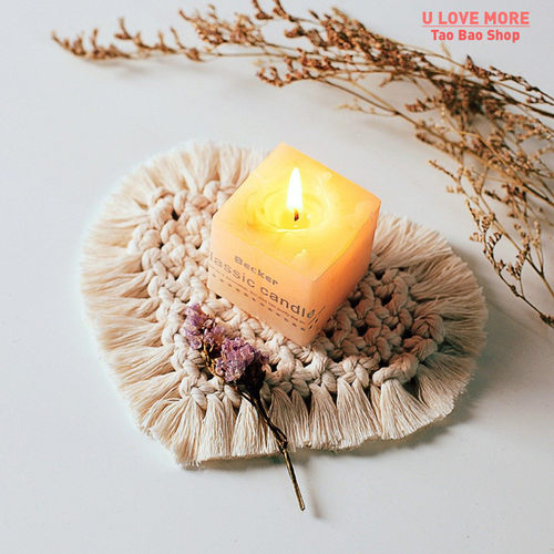 Home Creative Cotton Braid Coaster Handmade Macrame Cup Cush