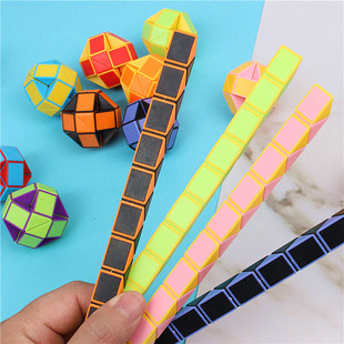 6Pcs Folding Magic Snake Ruler Puzzle Antistress Cube Educat